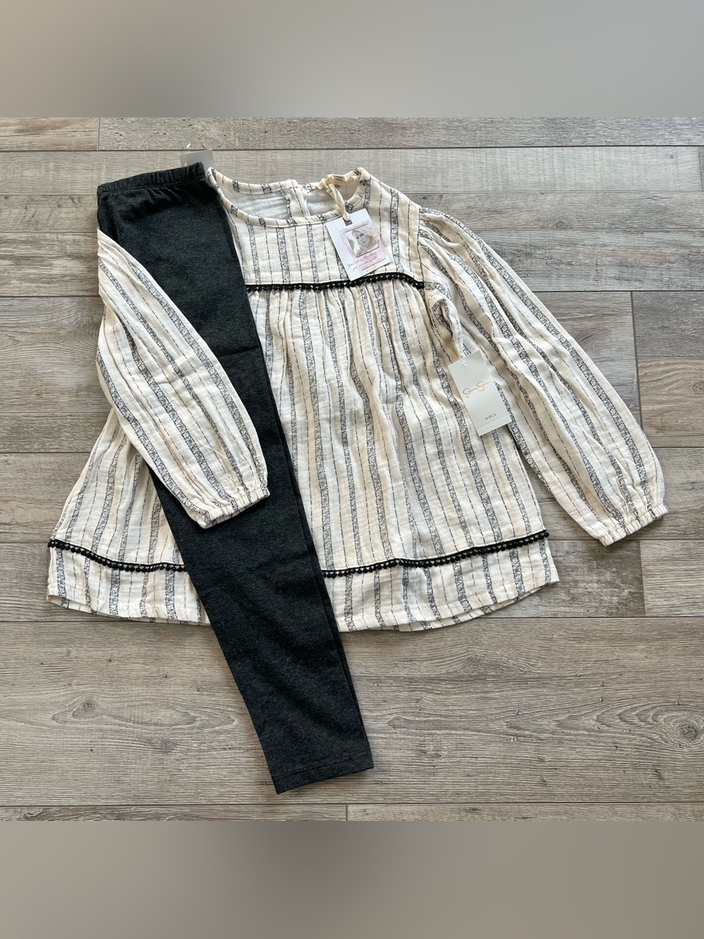 NWT Jessica Simpson Girls Striped Tunic Set Size 6X